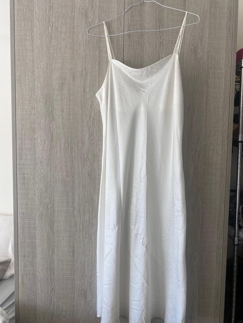 Oscar De La Renta Minimalist Cream White Maxi Slip Dress